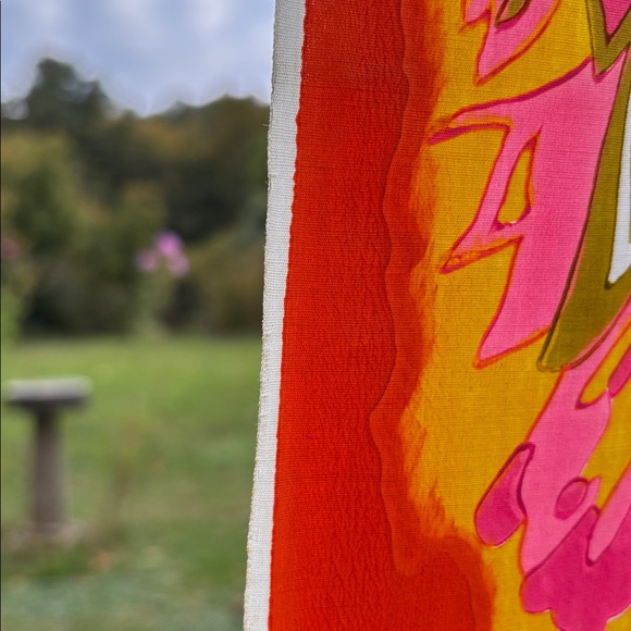 Vintage Fabric- 1960s ‘70s Boho Hippie Bright Colors Leaf Pattern Sewing Crafts - Picture 8 of 10